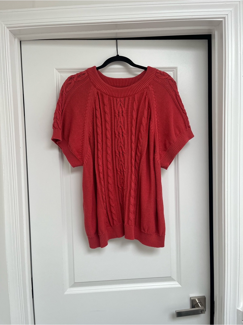 Old Navy Coral Cable Knit Short Sleeve Sweater